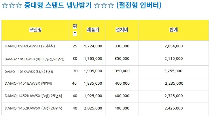 미개봉 캐리어 에어컨 냉난방기 6평~40평 기본설치포함 이미지