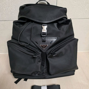 리나일론 레더 백팩 라지 블랙 이미지
