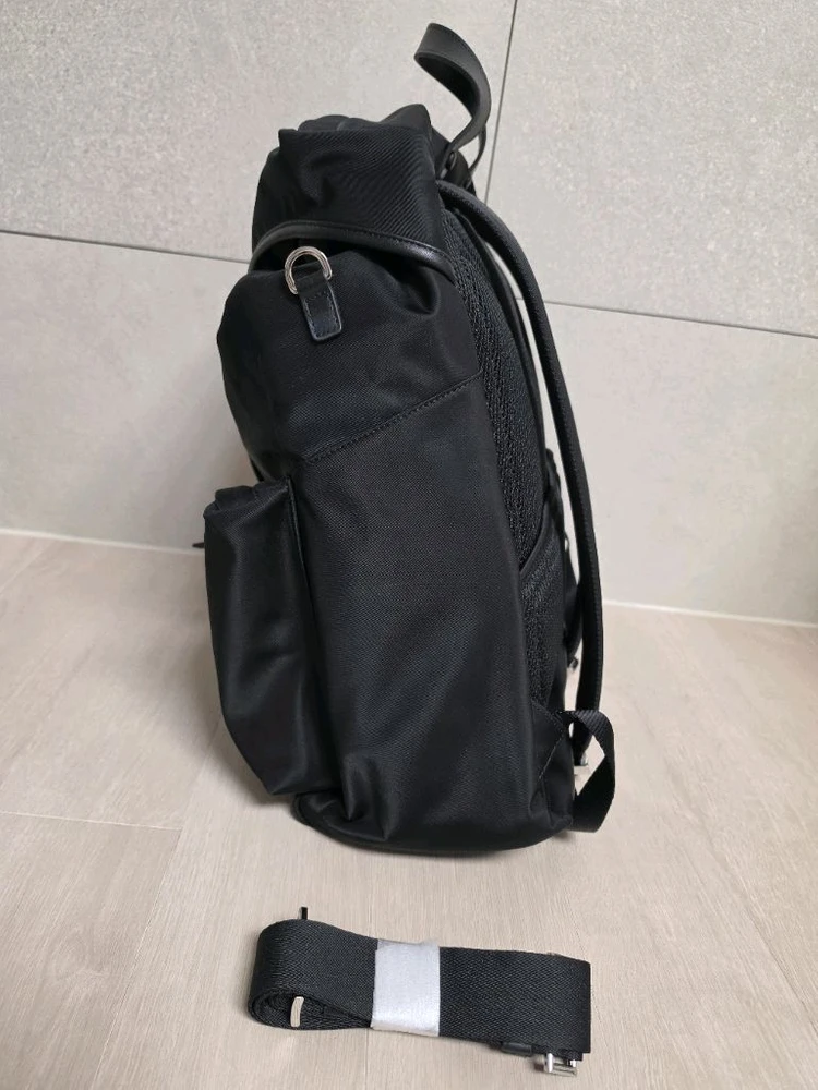리나일론 레더 백팩 라지 블랙 이미지