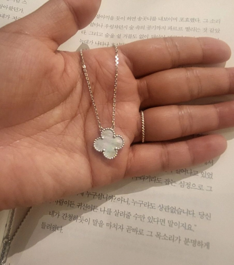 실버925에 18k화이트골드 도금목걸이(새상품) 이미지