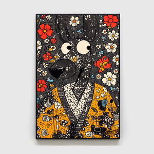 꽃밭 속 조커 그림 액자 팝아트 인테리어소품 조커액자 대형그림액자 거실인테리어 아트포스터 캔버스액자 팝아트액자 이미지