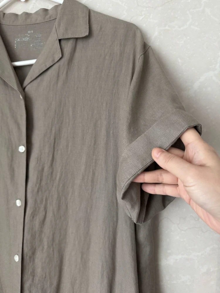 무인양품 MUJI 브랜드 린넨100 롱원피스 판매 이미지