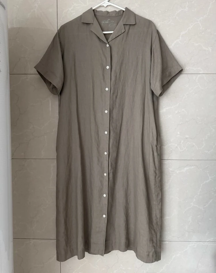 무인양품 MUJI 브랜드 린넨100 롱원피스 판매 이미지