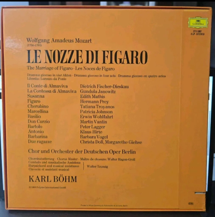 모차르트 오페라_피가로의 결혼_카를뵘지휘_4LP BOX Germany 이미지