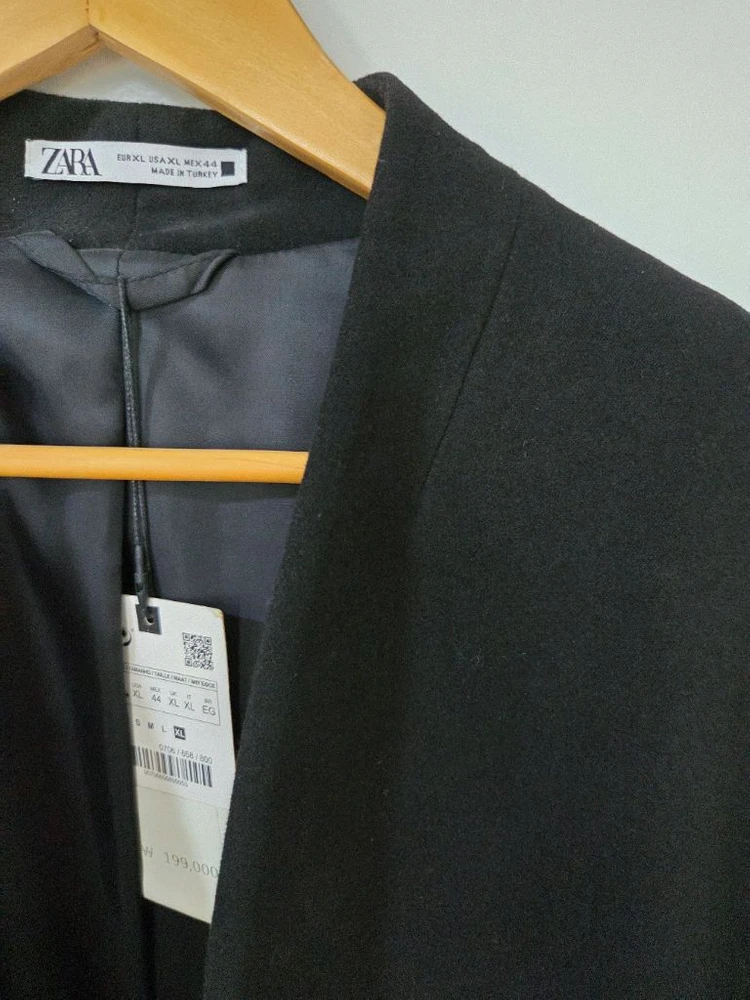 ZARA MAN 블랙 롱 가디건 코트 XL 남성코트 이미지