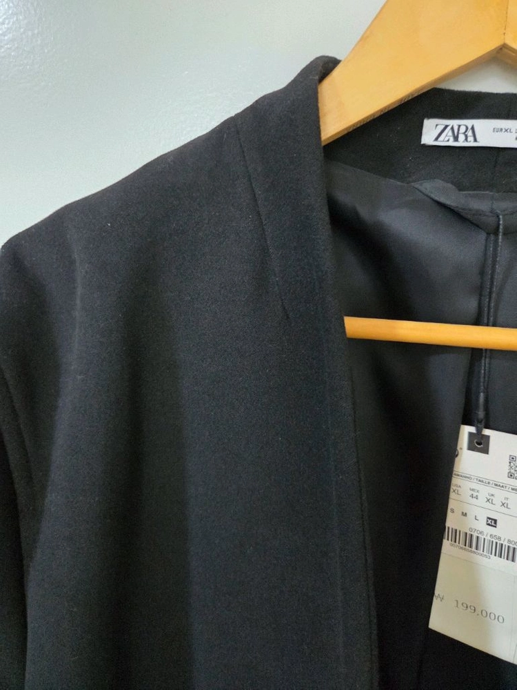 ZARA MAN 블랙 롱 가디건 코트 XL 남성코트 이미지