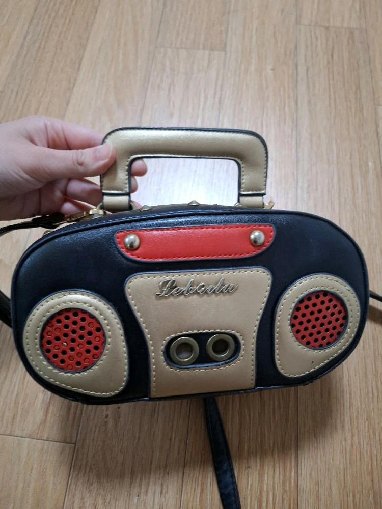 빈티지 블루투스 스피커 크로스백 이미지