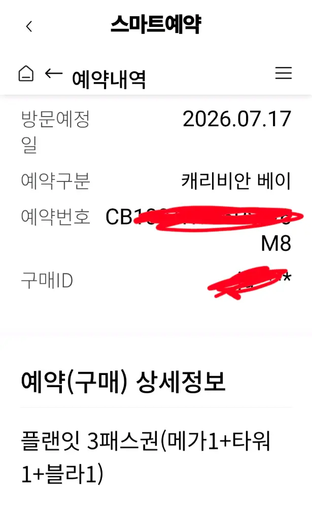 7월17일 캐리비안베이 플래잇 3패스권 2인 판매 - 안심되는 중고거래