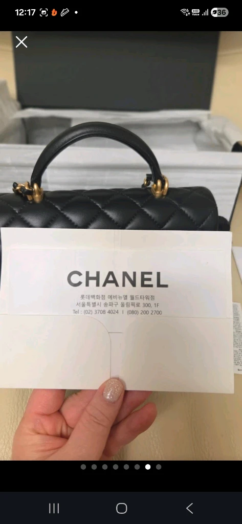 [미사용 새상품] 샤넬 뉴미니 탑핸들 블랙 이미지