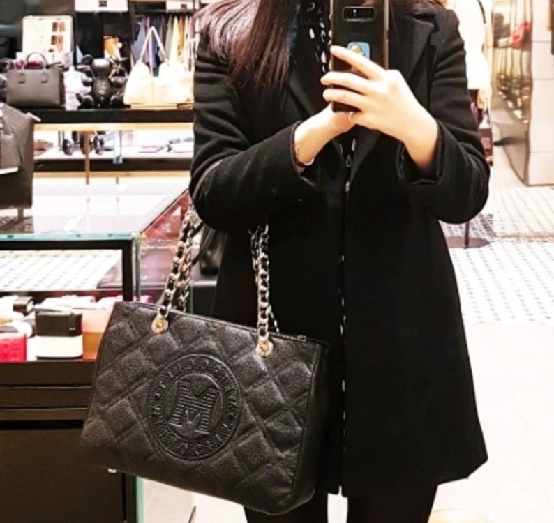 메트로시티 캐비어 퀼팅 빅로고체인가방 숄더백 이미지