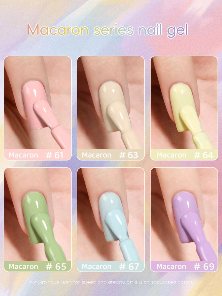 6종_캔디컬러 마카롱 파스텔 컬러 젤네일세트 이미지