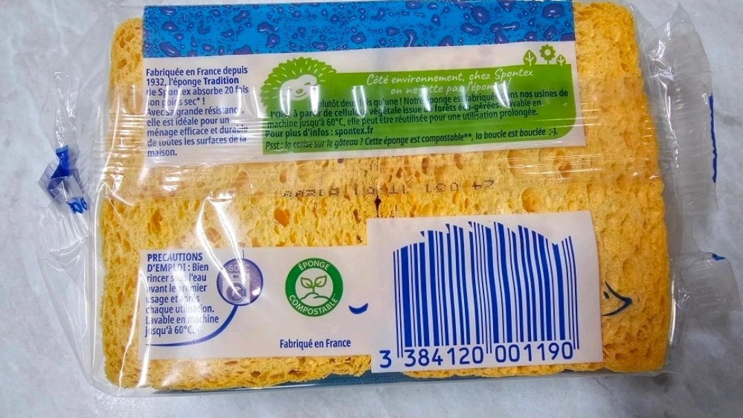 (새상품) 스폰텍스 드라이 셀룰로스 스폰지 2입 싱크대 물기제거 프랑스제품 이미지