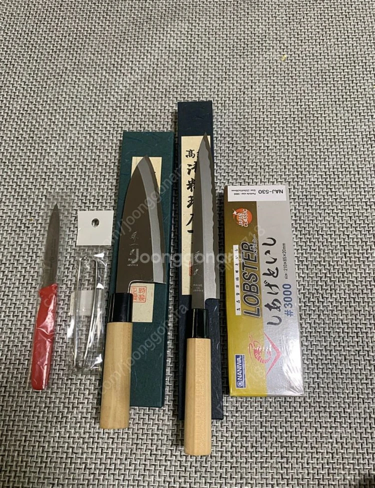 완전 새상품 탄소강재질 낚시용 가능 마사끼사시미칼210미리 + 대바칼세트 및 용품 일괄처분합니다 이미지