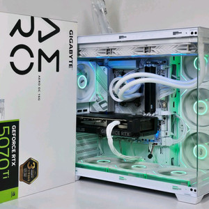 (새제품 RTX5070Ti, 9800X3D 수랭 화이트)32GB, B850M, 수랭쿨러, 방송게이밍컴퓨터본체 이미지