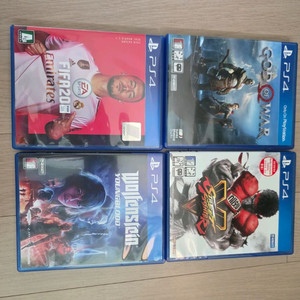 ps4 게임판매(울펜슈타인, 스트리트파이터v, 갓오브워,피파20) 이미지
