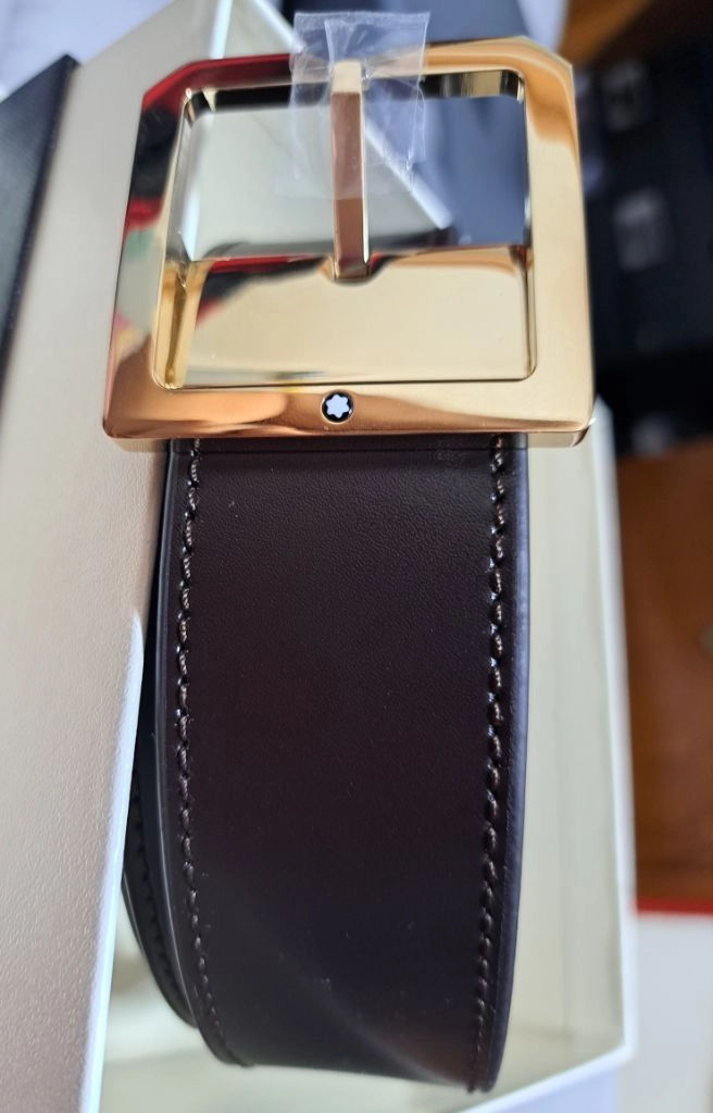 독일 명품 MONTBLANC 몽블랑 골드 리버서블 벨트 이미지