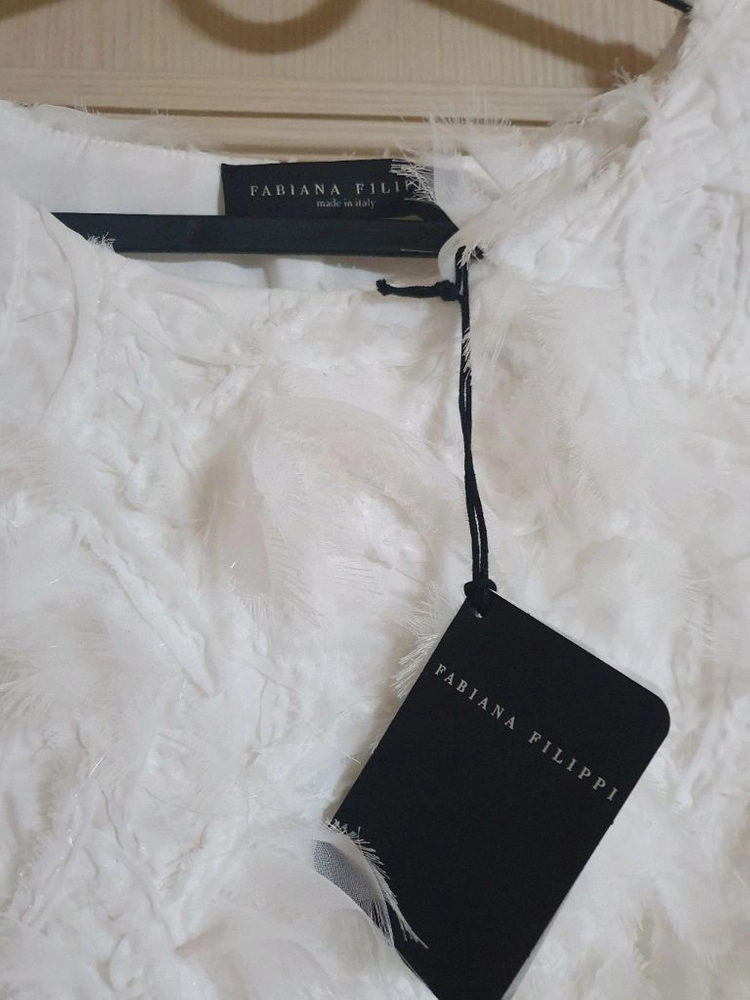 파비아나 필리피 정품 깃털 샤 원피스 화이트 이미지