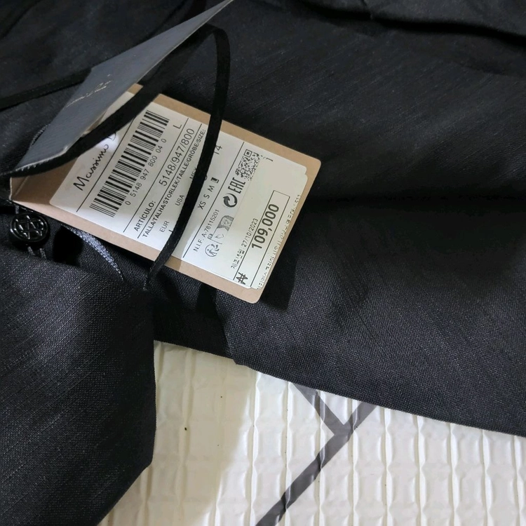 새상품 마시모두띠 블랙 원숄더 린넨 블라우스 여자 여름 이미지