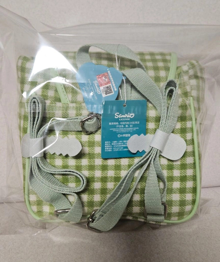 산리오 마이멜로디 한교동체크백팩 체크가방 이미지