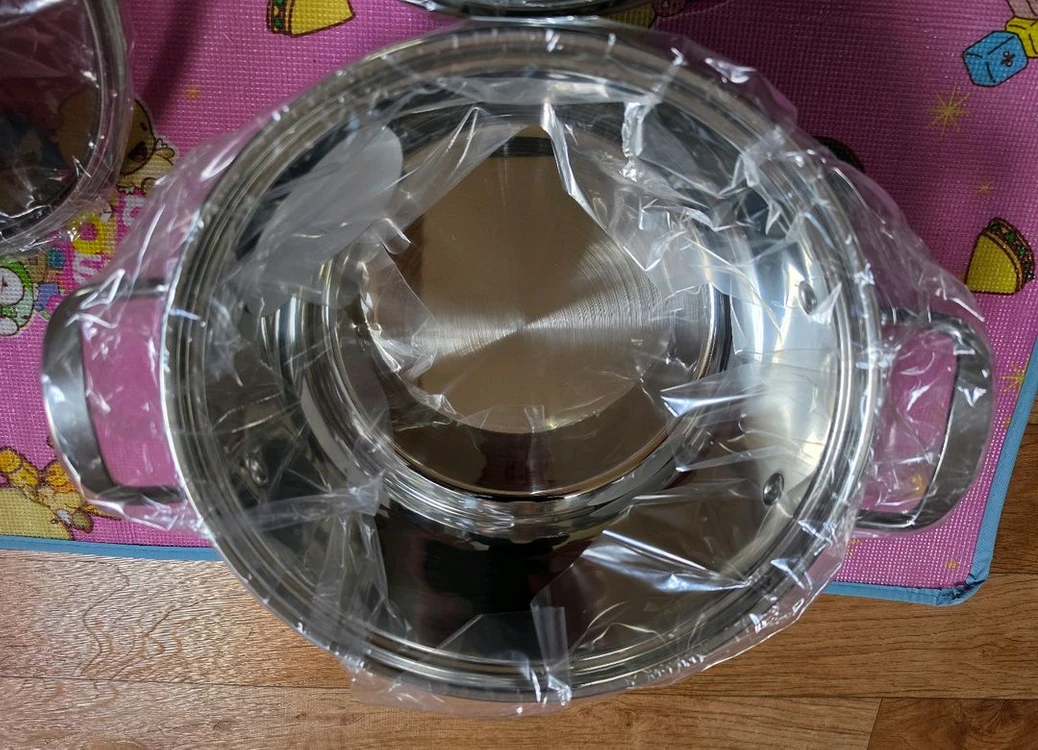 새상품-퀸센스 디유 스텐 2단 찜냄비 찜기 24cm(인덕션 사용가능) 이미지