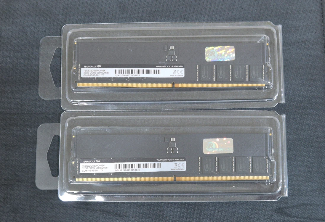 새제품급) 팀그룹 DDR5 64GB 32GB 2장 5600MHz 서린 정품 - 안심되는 중고거래