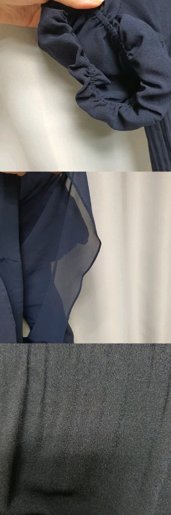 오즈세컨 플리츠 쉬폰 셔링 리본 블라우스 이미지