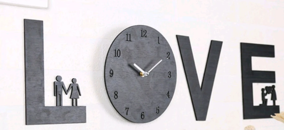 L O V E 시계 인테리어 시계 이미지