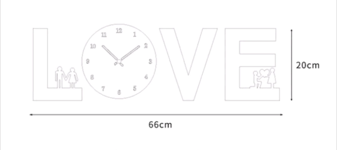 L O V E 시계 인테리어 시계 이미지