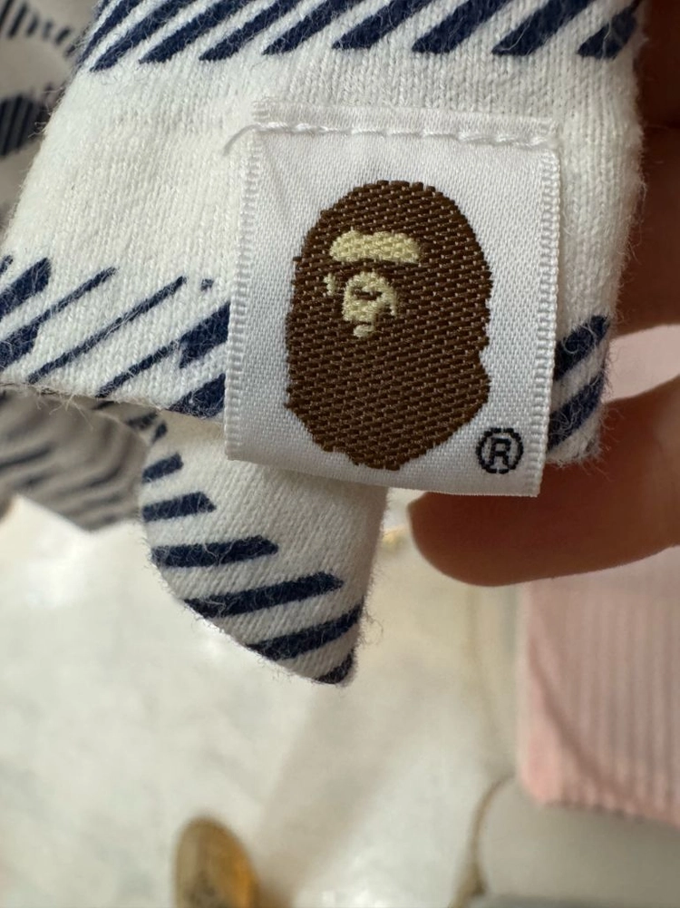 BAPE 디자인 스트라이프 그래픽 반팔 티셔츠 (레어템) 이미지