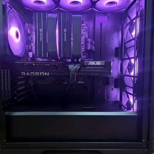 AMD 라이젠 9800x3d, 라데온 rx9070xt 등 컴퓨터 본체 이미지