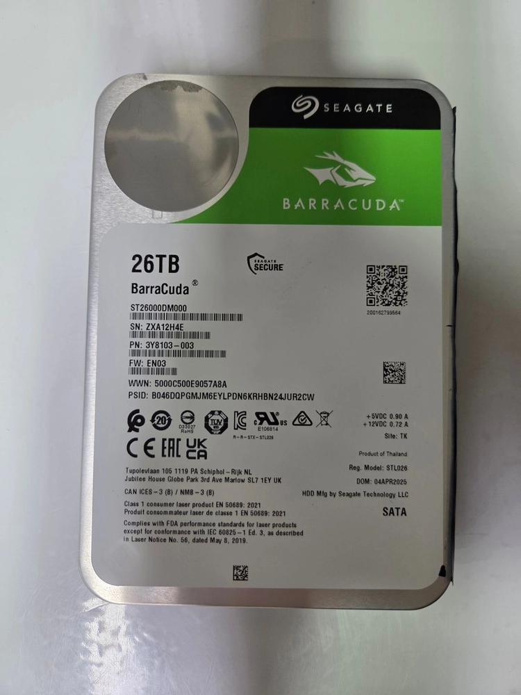 씨게이트 26TB HDD 시놀로지 유그린 NAS 나스용 하드디스크 바라쿠다 BARRACUDA(=아이언울프 Exos) 이미지