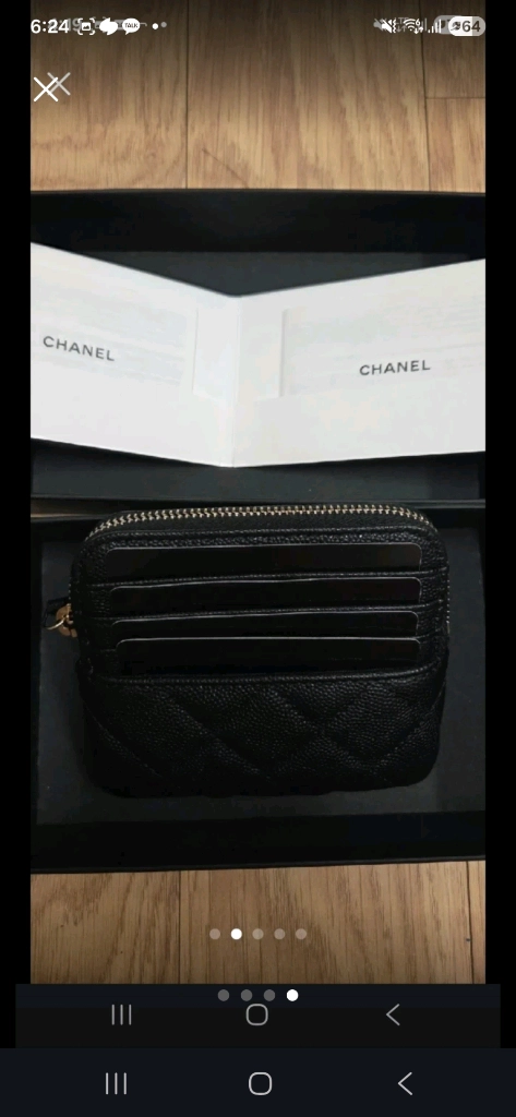 [박스채미사용] 샤넬 클래식 캐비어 카드지갑 블랙 금장 이미지