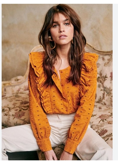 SEZANE 세잔 세잔느 레이스 펀칭 블라우스 EUR 40 사이즈 새상품 정품 이미지