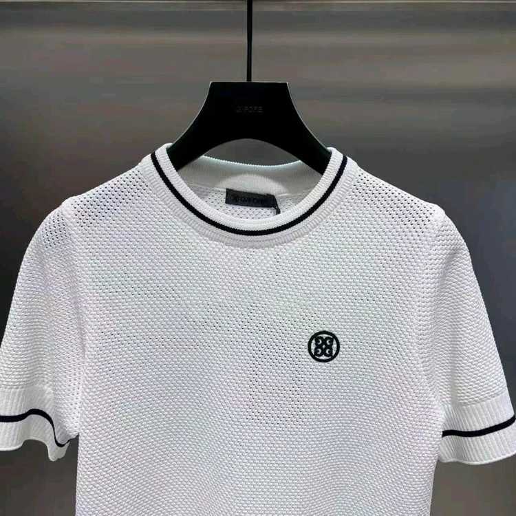 G/FORE 화이트 반팔 니트 골프웨어 이미지