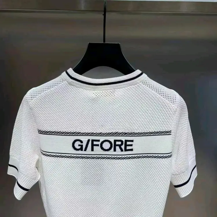 G/FORE 화이트 반팔 니트 골프웨어 이미지