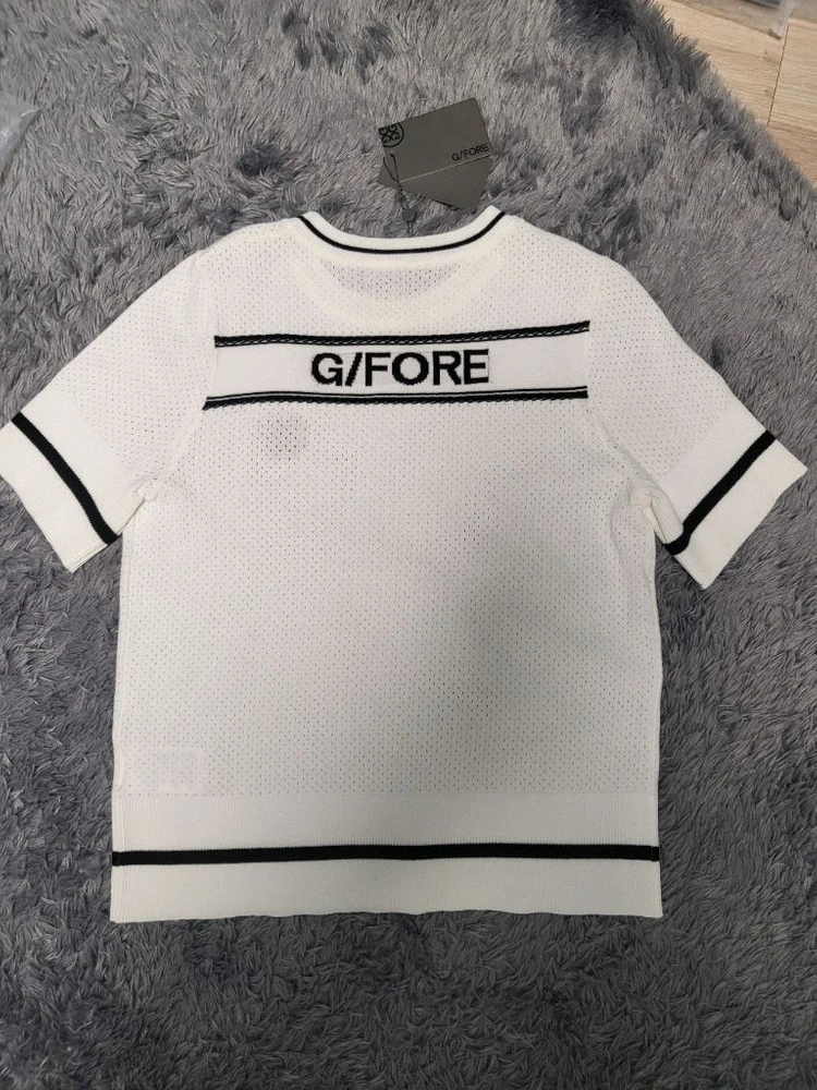 G/FORE 화이트 반팔 니트 골프웨어 이미지