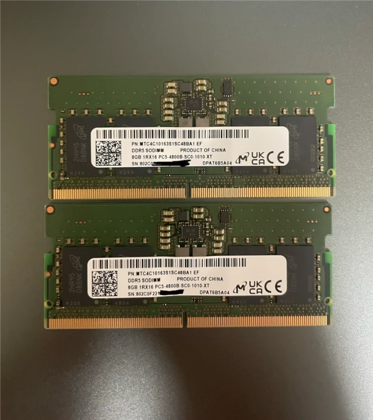 마이크론 DDR5 8GB 4800 램 8gb 두 개 판매합니다. 이미지
