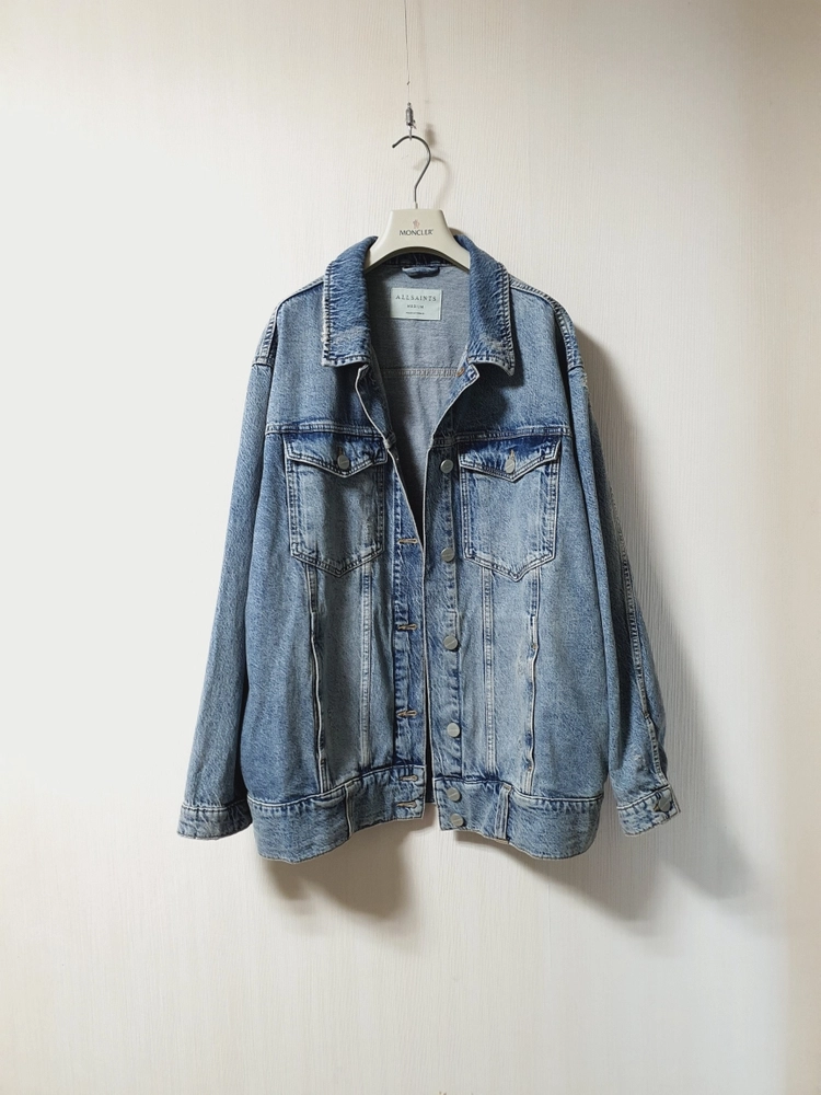 올세인츠 ALLSAINTS 오버핏 디스트로이드 데님 자켓 M사이즈 정품 이미지