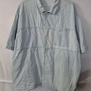 남성 xxl (105-110) 데님 반팔 연청남방셔츠 이미지