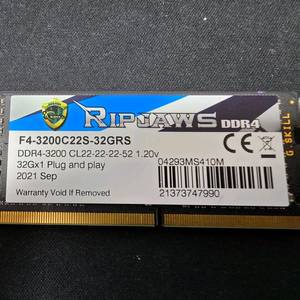 [RAM] 지스킬 노트북용 DDR4 32GB 램 (G.SKILL Ripjaws 3200MHz) 이미지