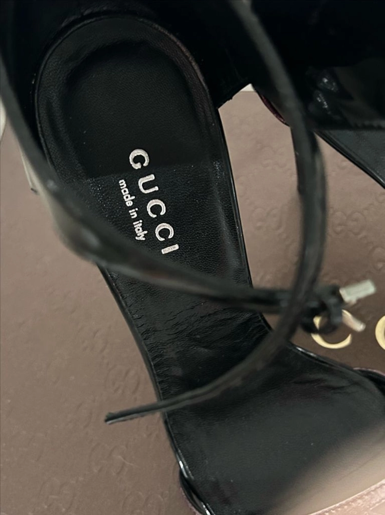 구찌 블랙 핑크 스트랩 샌들 35 이미지