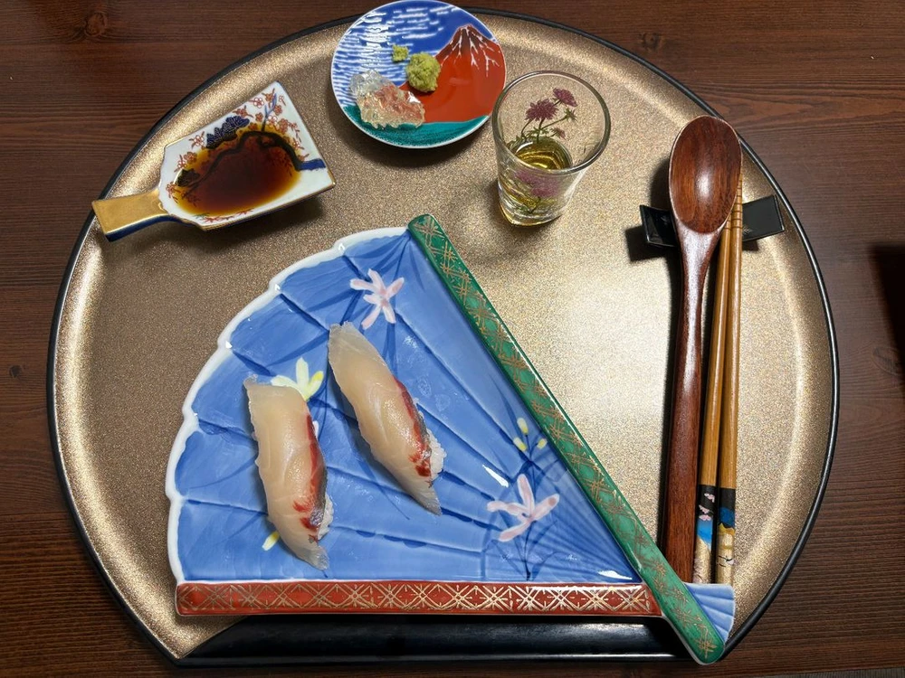 일본 아리타 카잔() 부채꼴 전채/사시미 접시, 일식 그릇, 일본 그릇 이미지