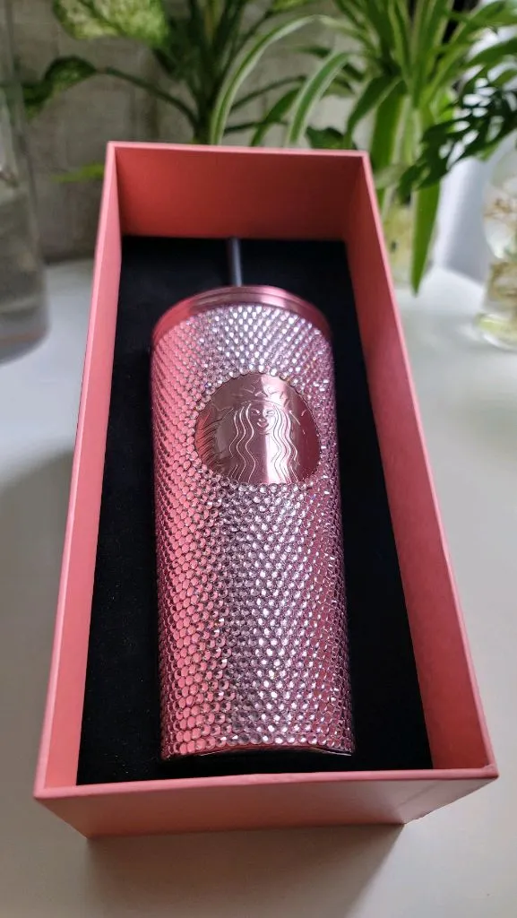 스타벅스 SS 블랙핑크 라인스톤 콜드컵 473ml(새상품) - 안심되는 중고거래