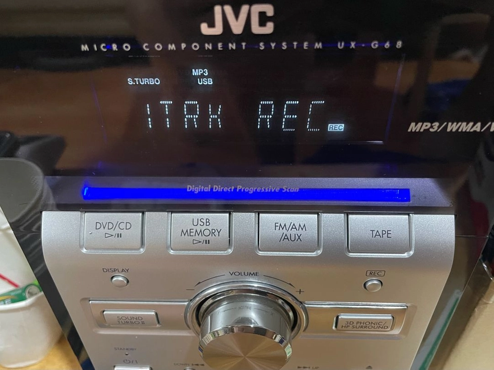 JVC 미니 컴퍼넌트 본체 테이프 재생 완벽 DVD,USB,FM라디오,AUX 4가지 기능 정상 이미지