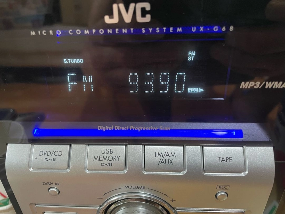JVC 미니 컴퍼넌트 본체 테이프 재생 완벽 DVD,USB,FM라디오,AUX 4가지 기능 정상 이미지