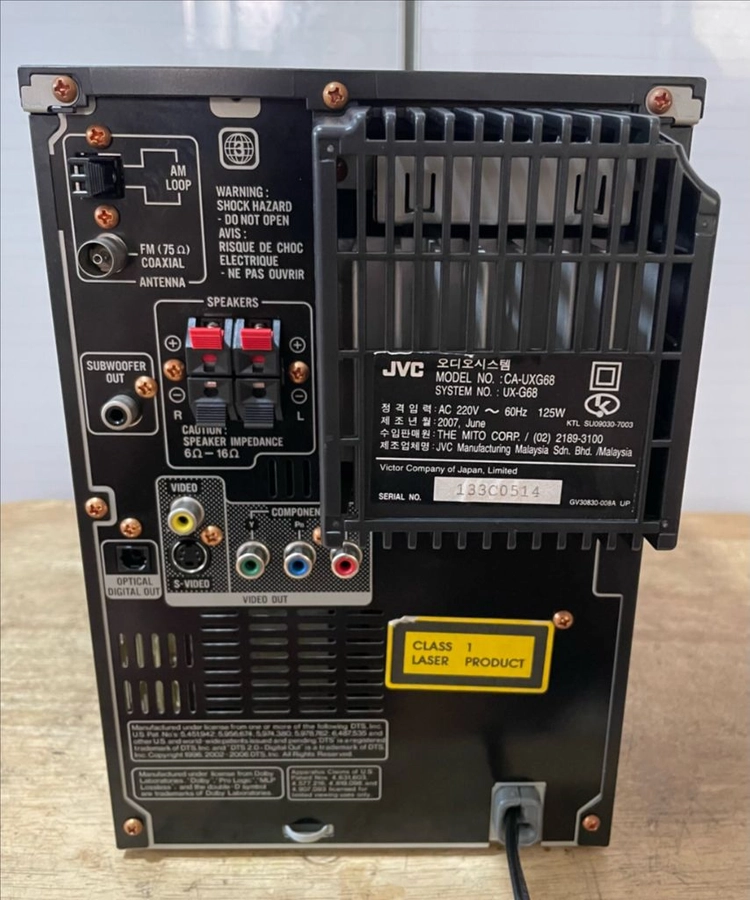 JVC 미니 컴퍼넌트 본체 테이프 재생 완벽 DVD,USB,FM라디오,AUX 4가지 기능 정상 이미지