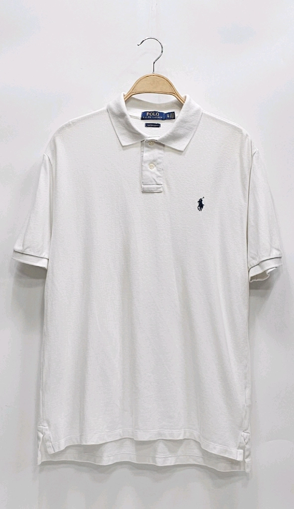 POLO 폴로 랄프로렌 커스텀 슬리림핏 메쉬 폴로 티셔츠 / 남 XL 화이트 이미지