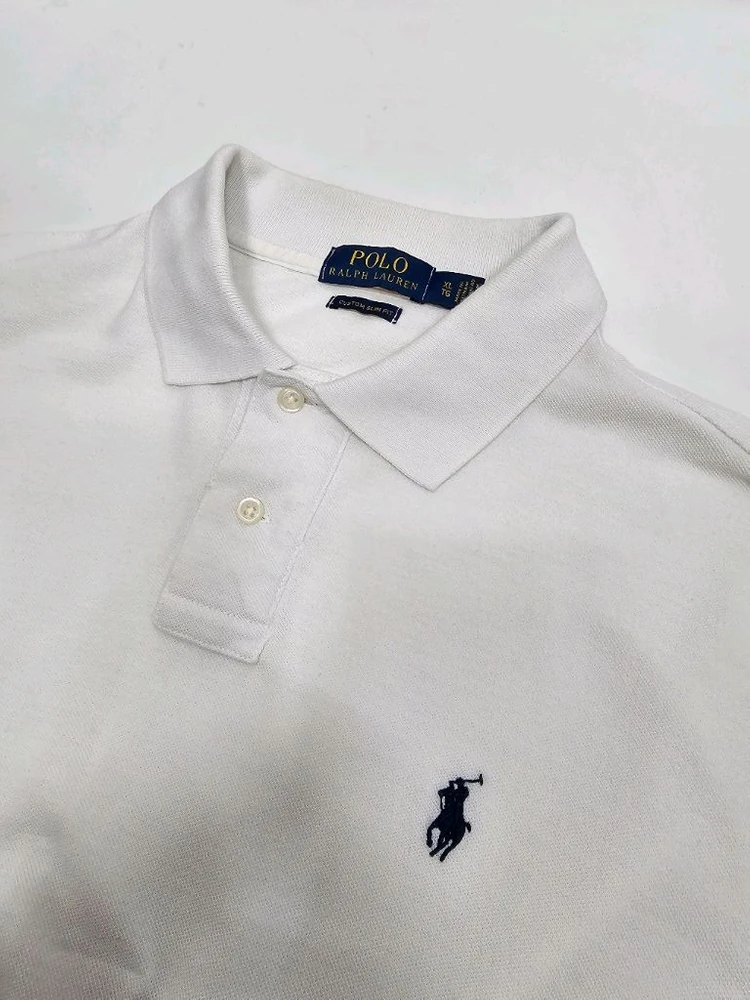 POLO 폴로 랄프로렌 커스텀 슬리림핏 메쉬 폴로 티셔츠 / 남 XL 화이트 이미지