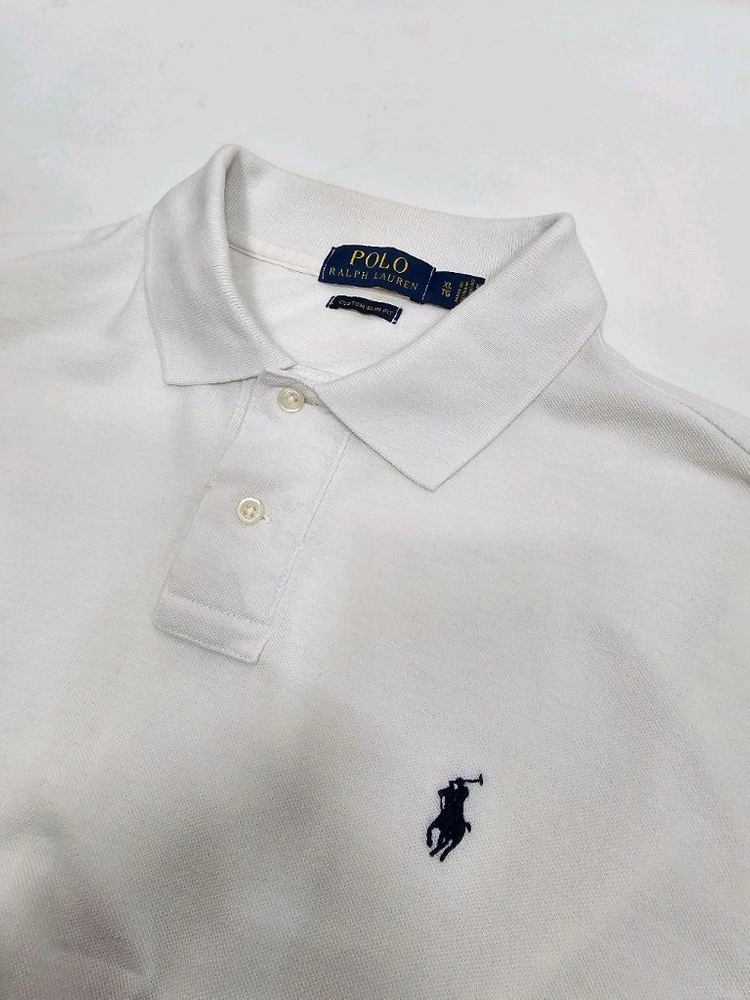 POLO 폴로 랄프로렌 커스텀 슬리림핏 메쉬 폴로 티셔츠 / 남 XL 화이트 이미지