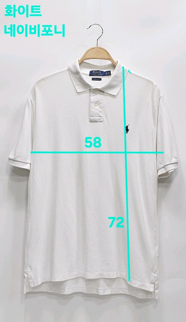 POLO 폴로 랄프로렌 커스텀 슬리림핏 메쉬 폴로 티셔츠 / 남 XL 화이트 이미지